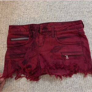 Stylish Red Denim Shorts